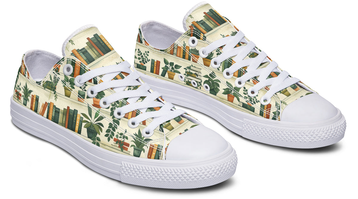 Books And Plants Low Tops (Wide)