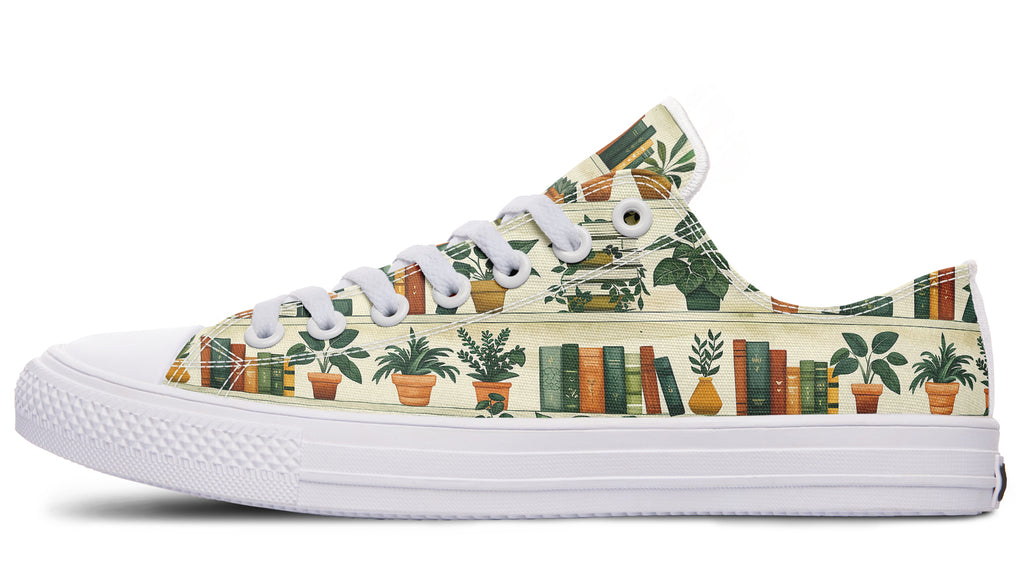 Books And Plants Low Tops (Wide)