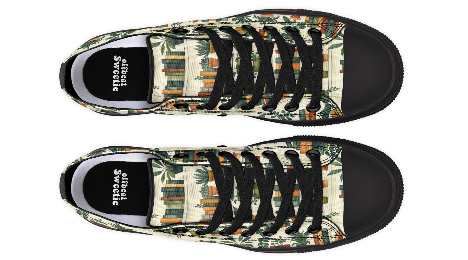 Books And Plants Low Tops - Offbeat Sweetie