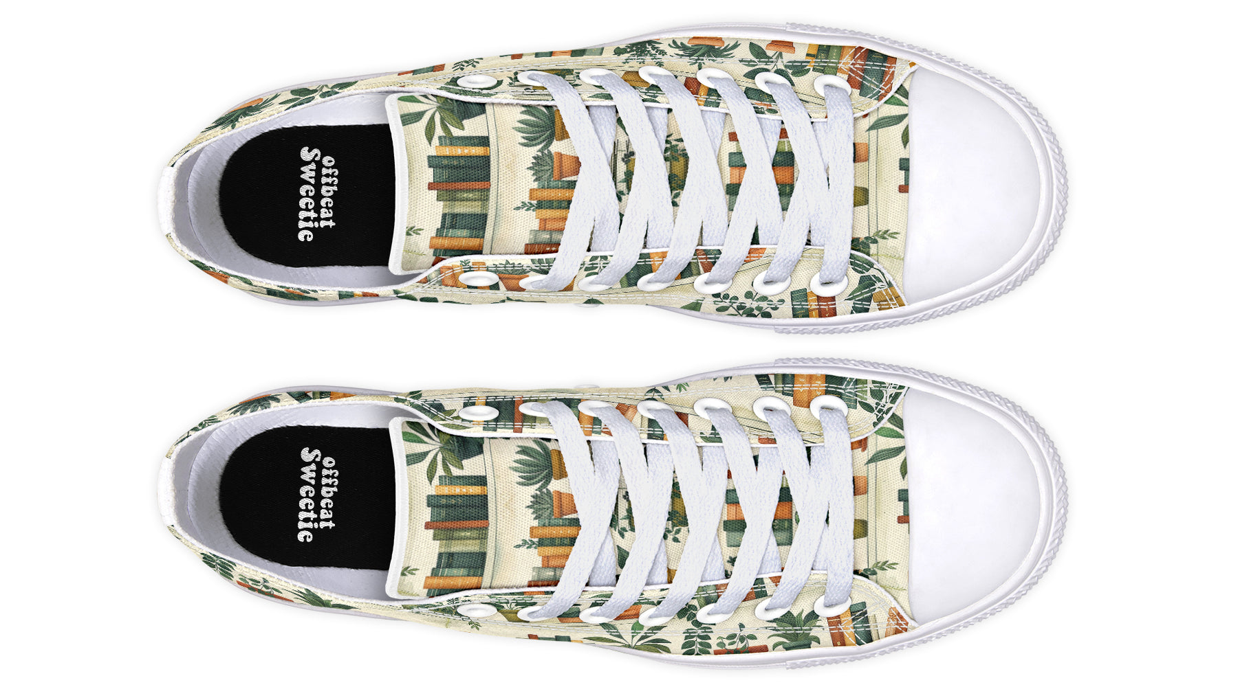 Books And Plants Low Tops - Offbeat Sweetie