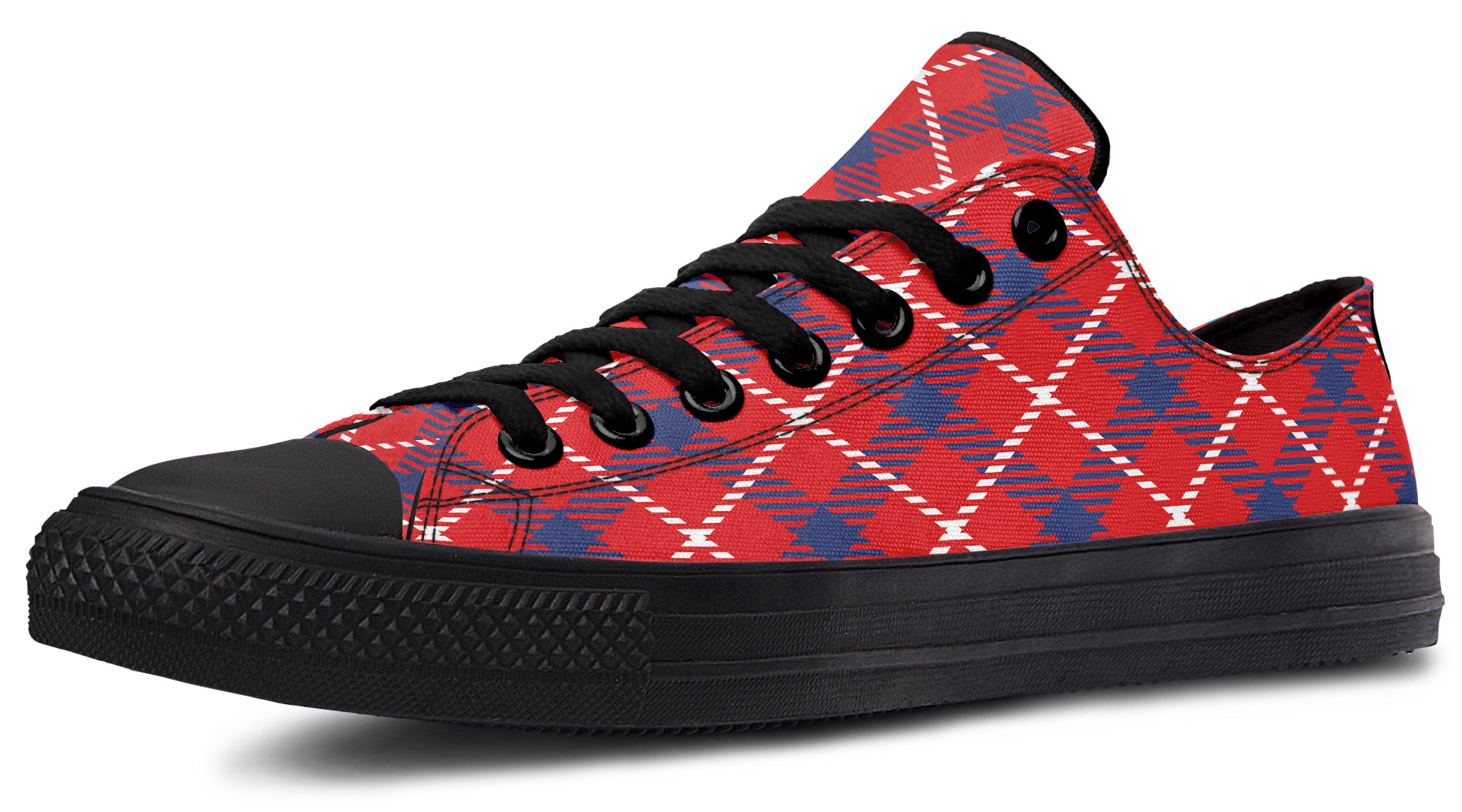 Cherry Red Plaid Low Tops