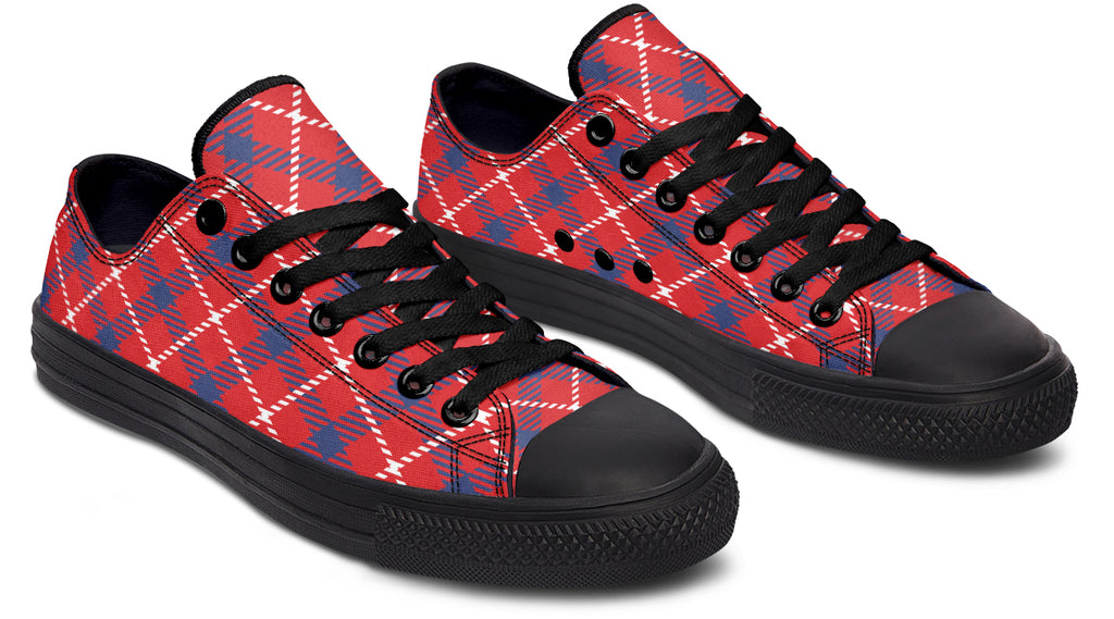 Cherry Red Plaid Low Tops
