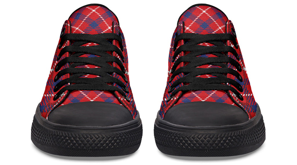 Cherry Red Plaid Low Tops
