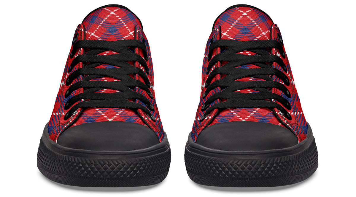 Cherry Red Plaid Low Tops