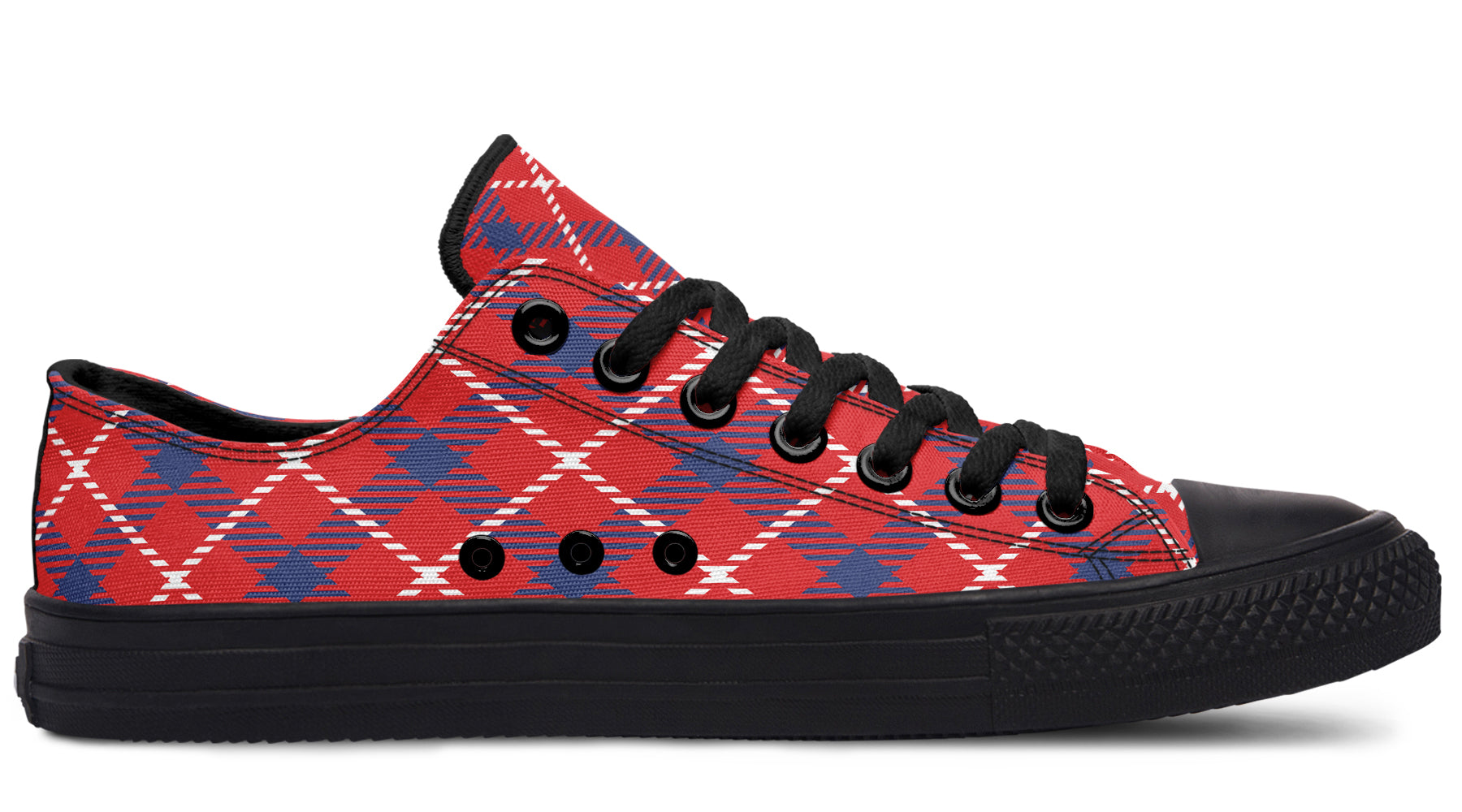 Cherry Red Plaid Low Tops