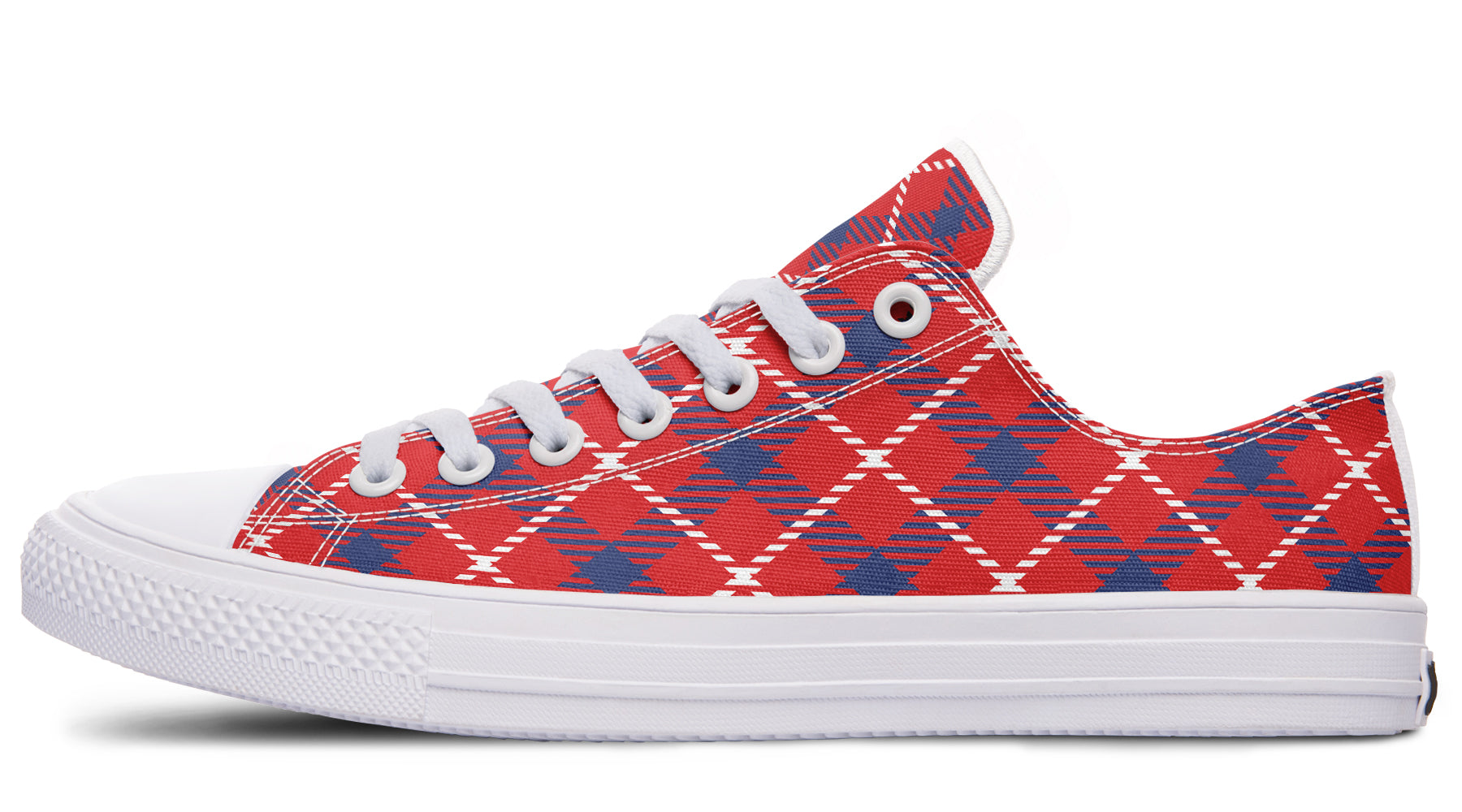 Cherry Red Plaid Low Tops