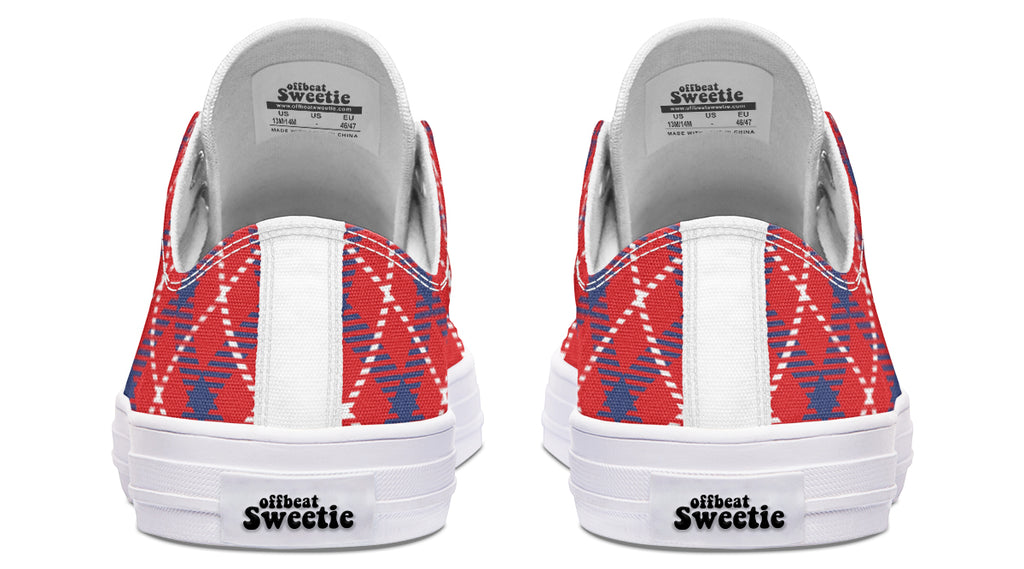 Cherry Red Plaid Low Tops