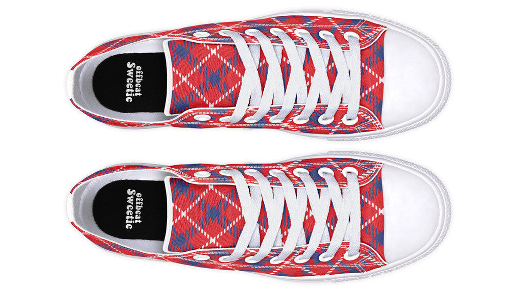 Cherry Red Plaid Low Tops
