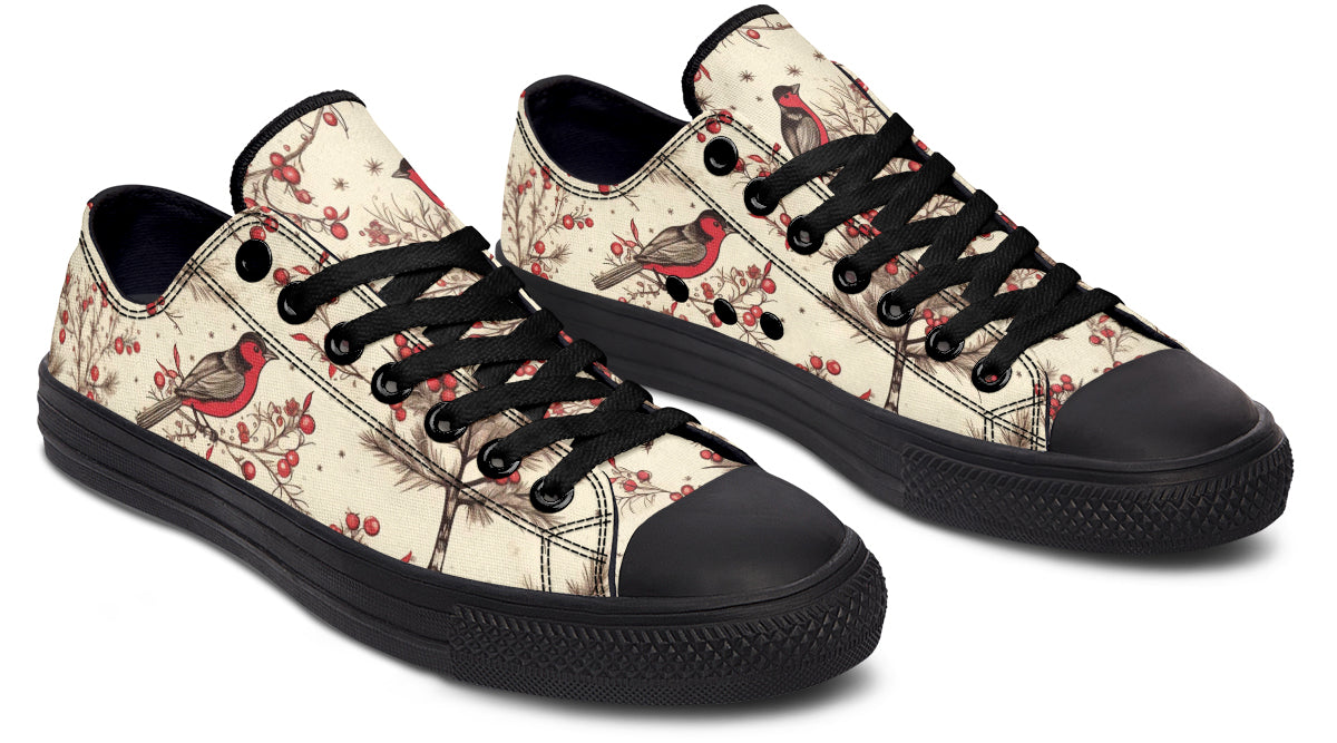 Christmas Birds Low Tops - Offbeat Sweetie