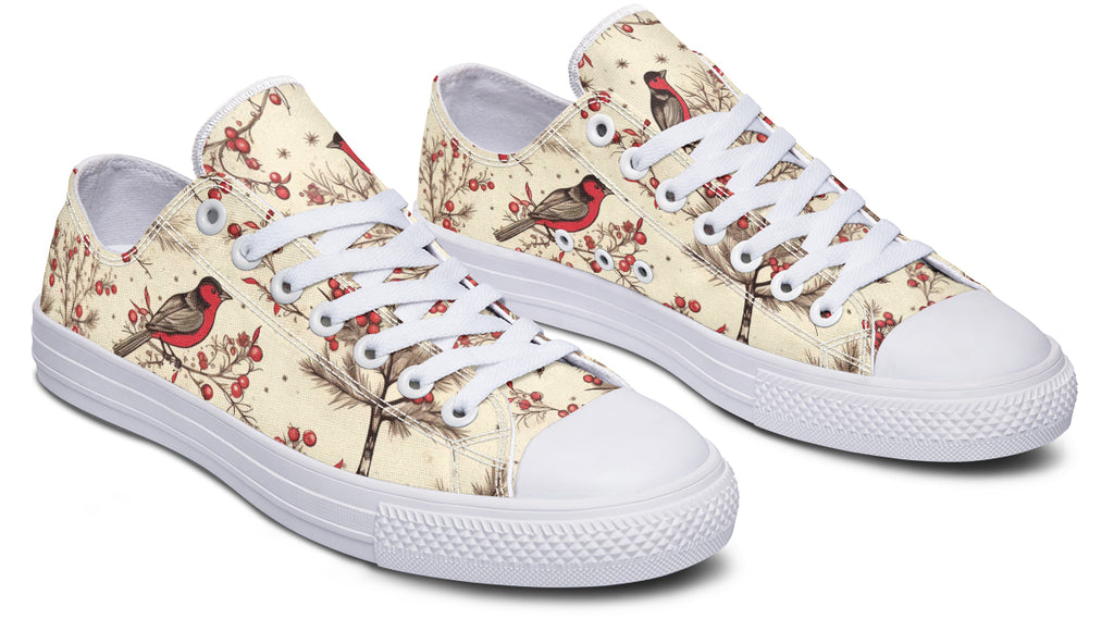 Christmas Birds Low Tops - Offbeat Sweetie