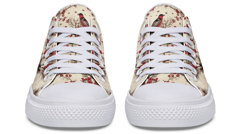 Christmas Birds Low Tops - Offbeat Sweetie