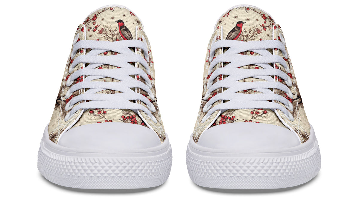 Christmas Birds Low Tops - Offbeat Sweetie