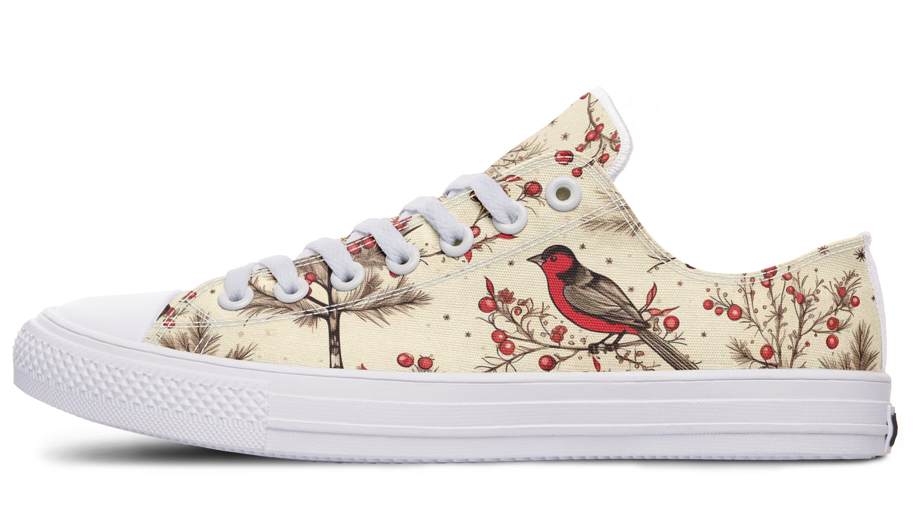 Christmas Birds Low Tops - Offbeat Sweetie