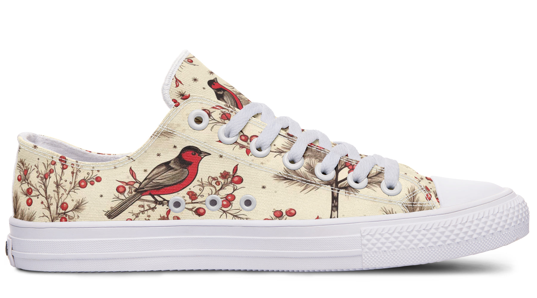 Christmas Birds Low Tops - Offbeat Sweetie