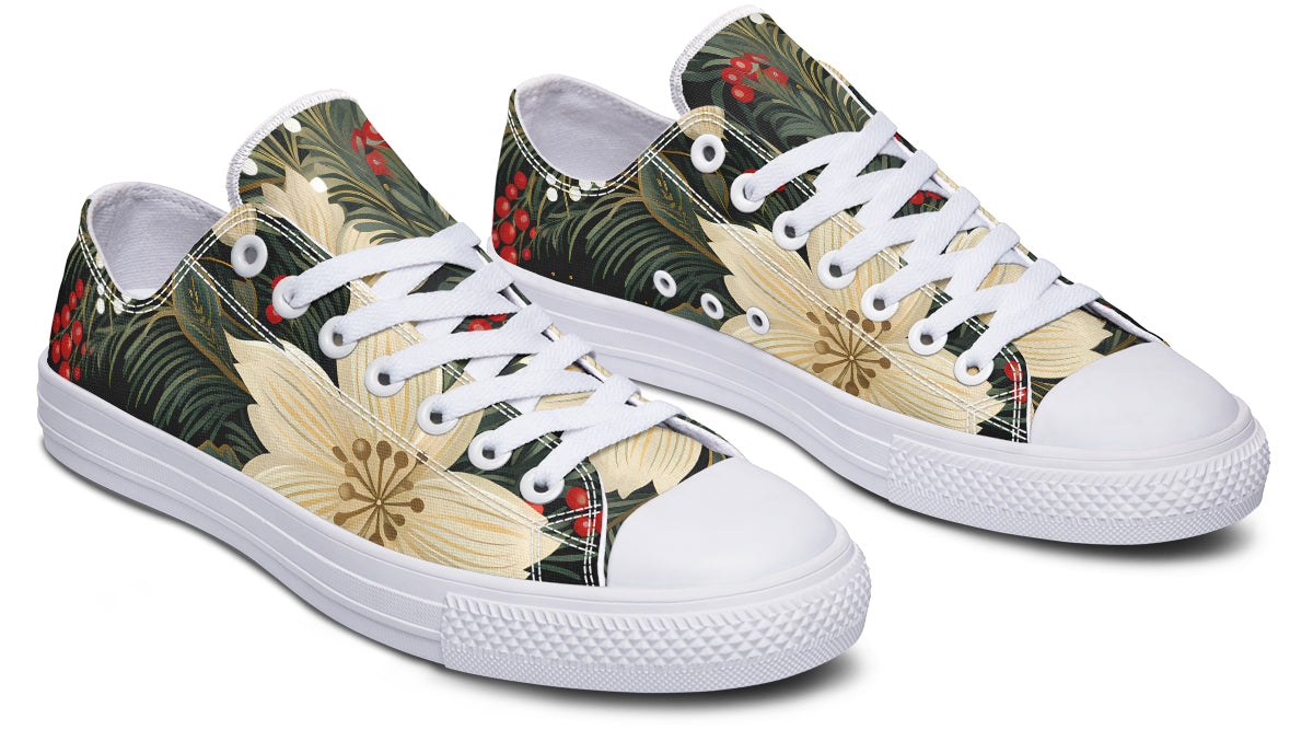 Christmas Flora Low Tops - Offbeat Sweetie