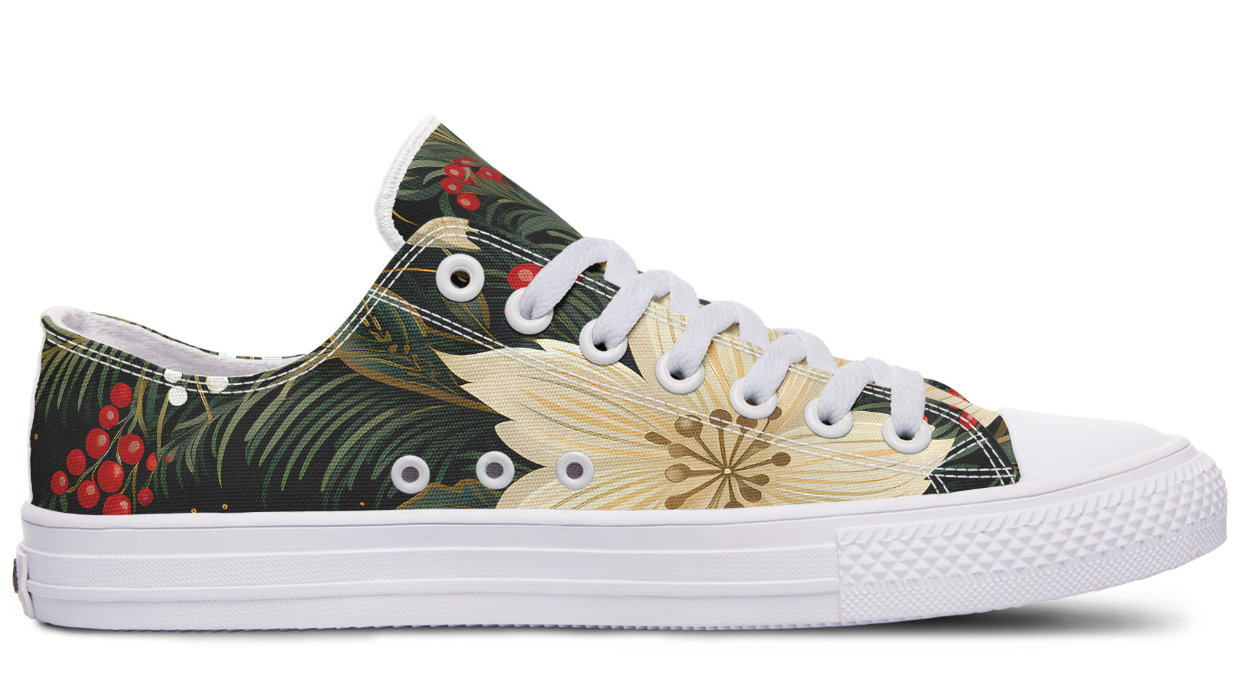 Christmas Flora Low Tops - Offbeat Sweetie