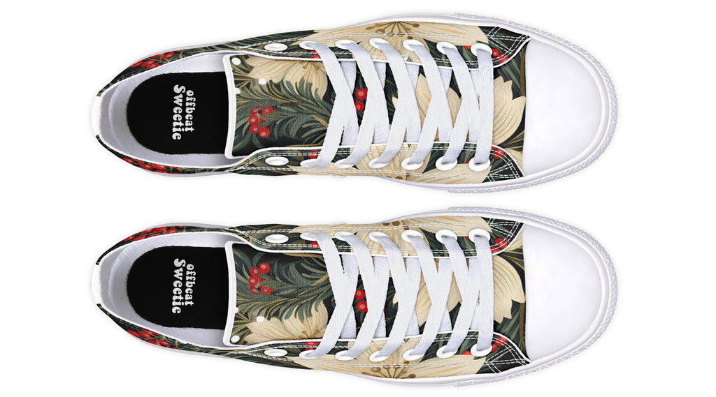 Christmas Flora Low Tops - Offbeat Sweetie