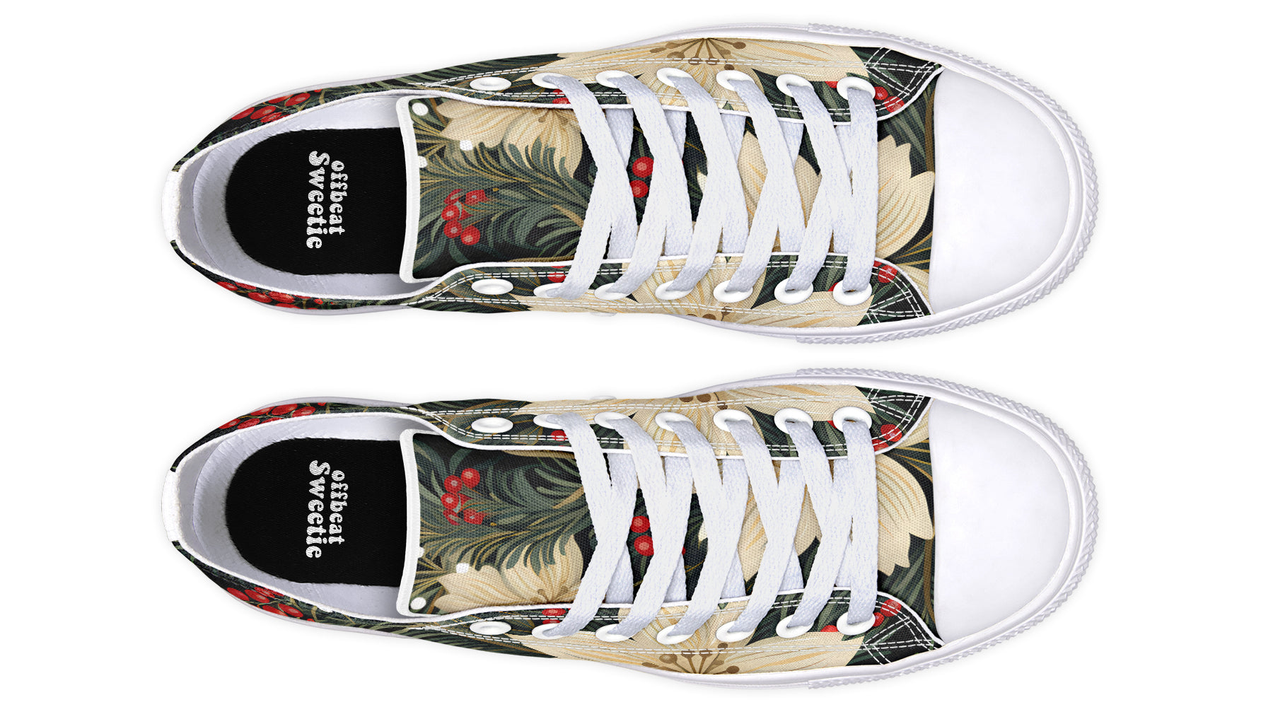 Christmas Flora Low Tops - Offbeat Sweetie