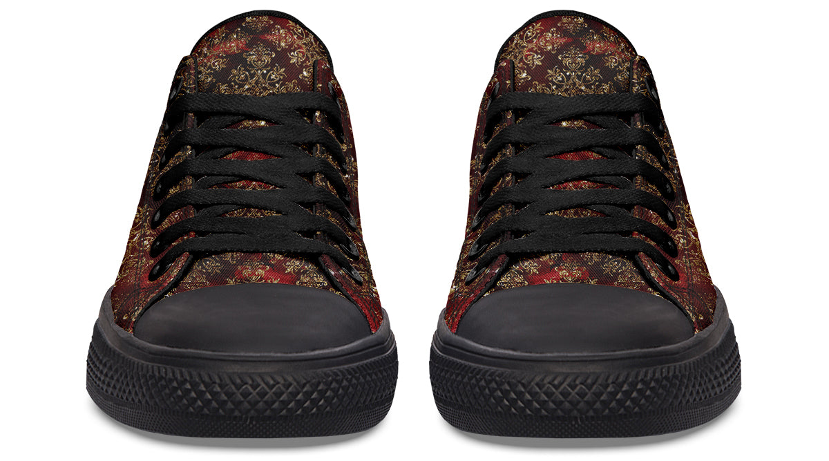 Christmas Wrapping Paper Low Tops - Offbeat Sweetie