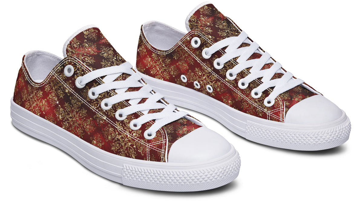 Christmas Wrapping Paper Low Tops - Offbeat Sweetie