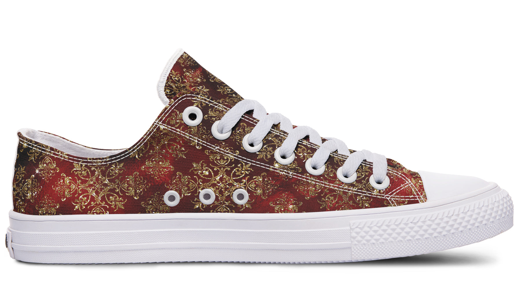 Christmas Wrapping Paper Low Tops - Offbeat Sweetie