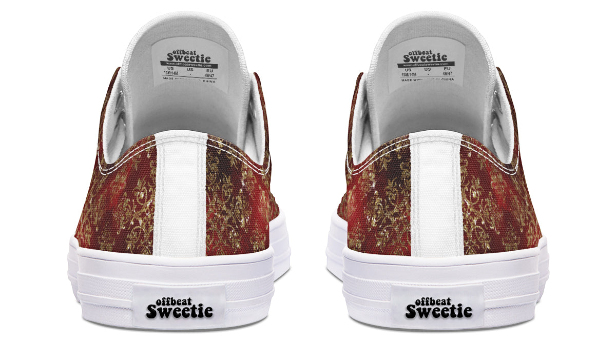 Christmas Wrapping Paper Low Tops - Offbeat Sweetie