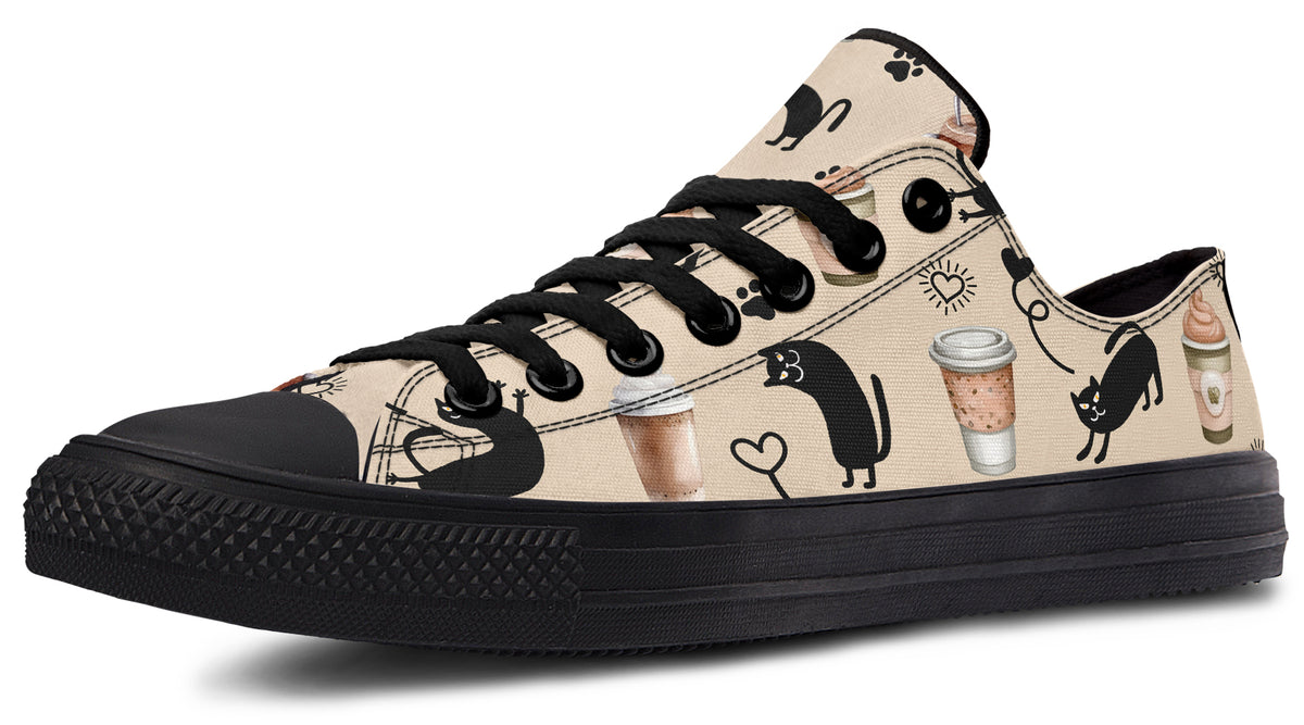Cozy Coffee Cat Low Tops