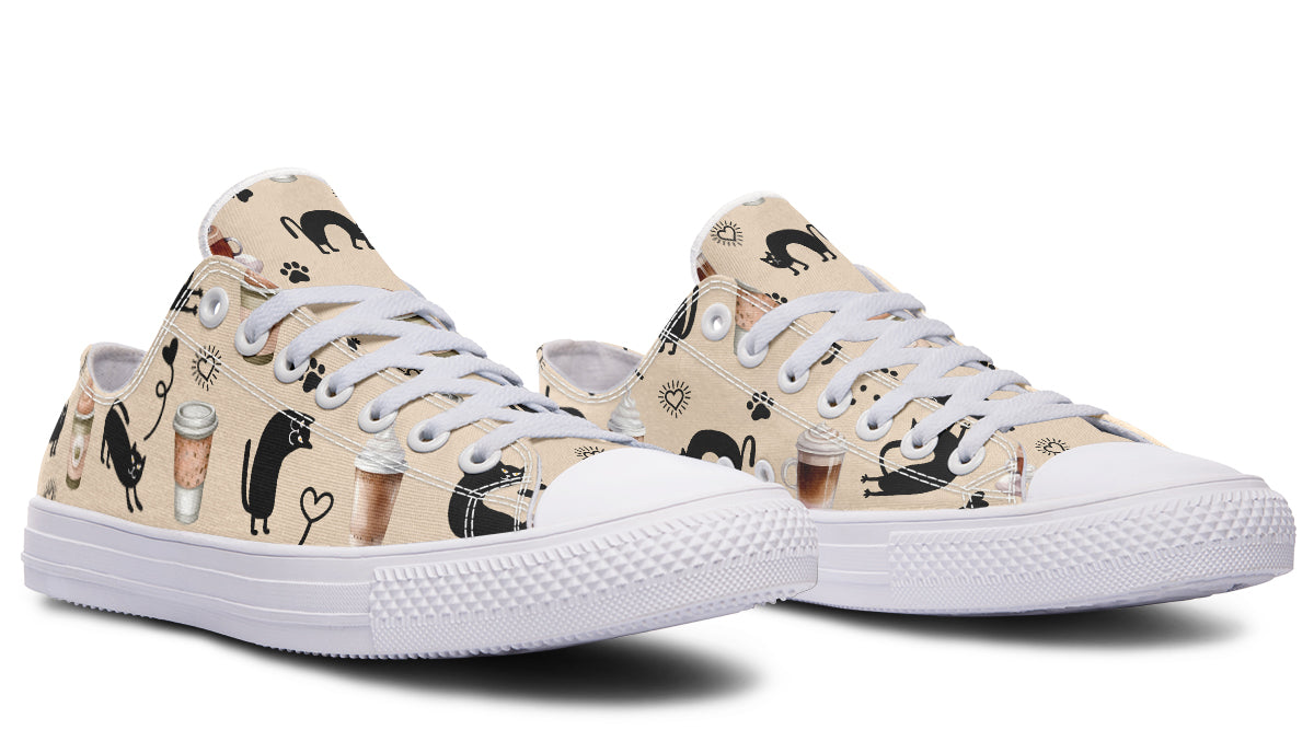 Cozy Coffee Cat Low Tops
