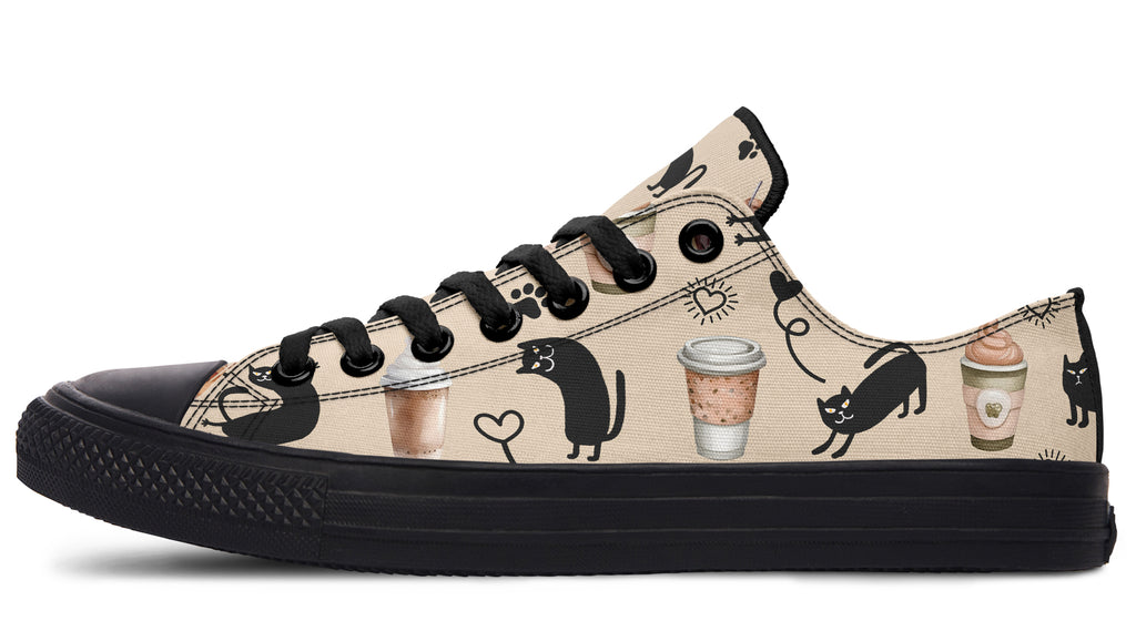Cozy Coffee Cat Low Tops
