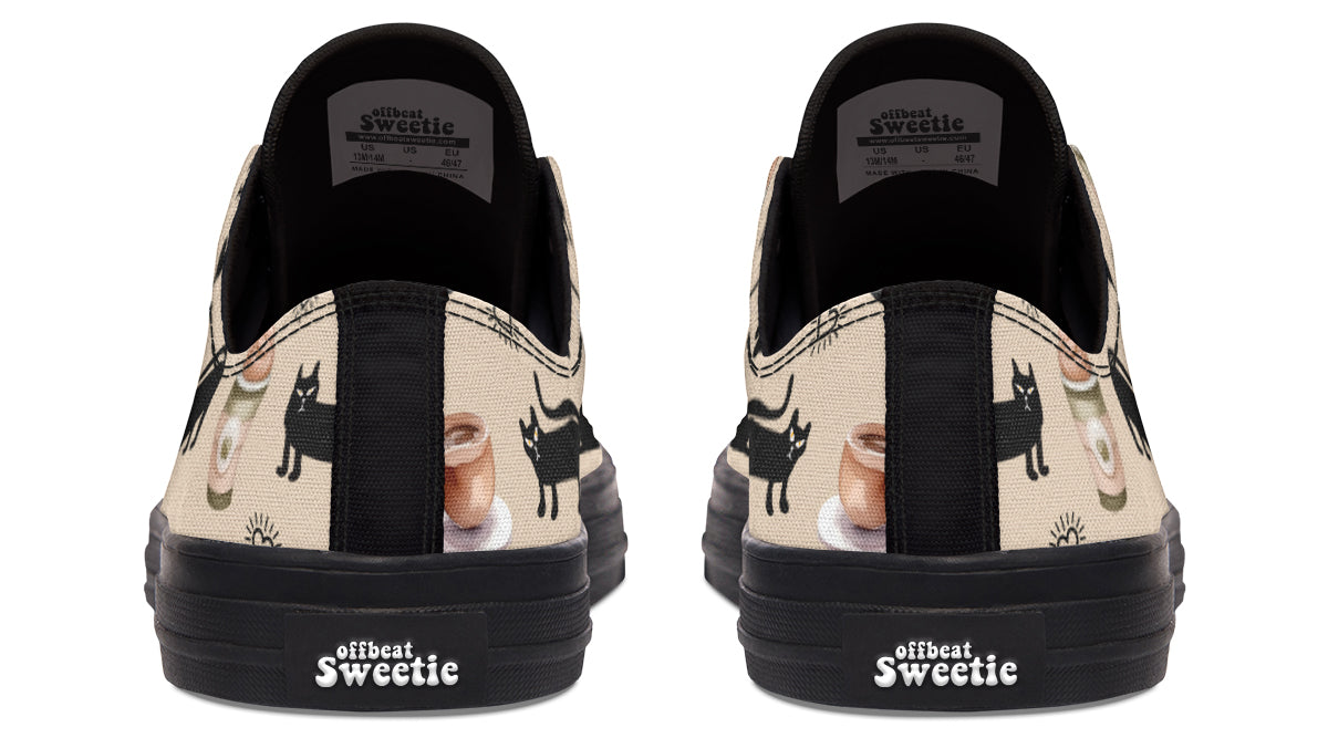 Cozy Coffee Cat Low Tops