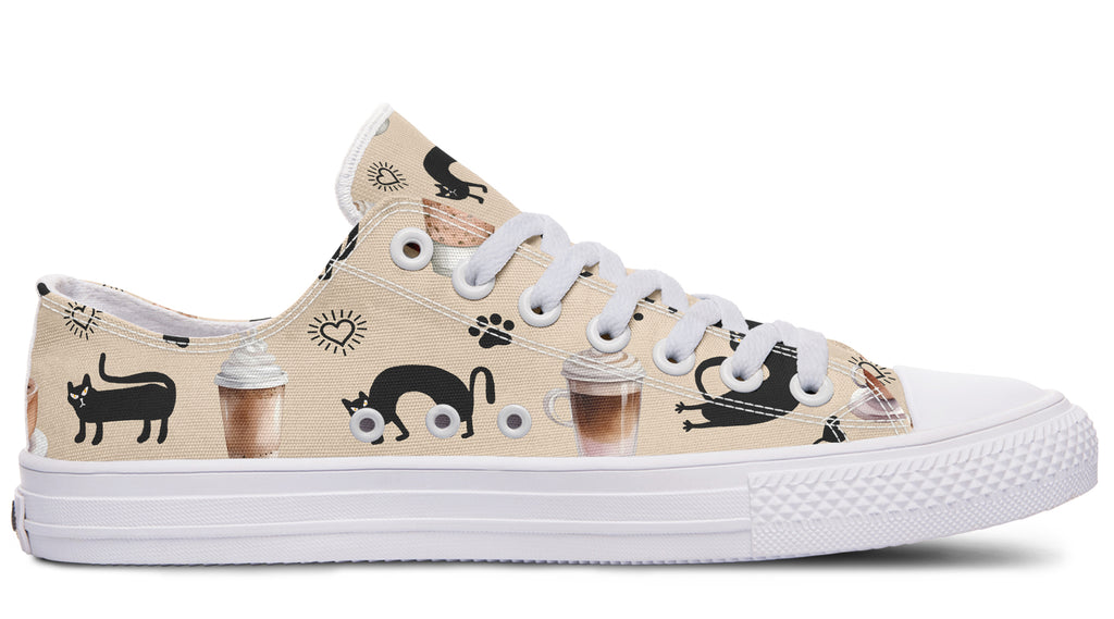 Cozy Coffee Cat Low Tops