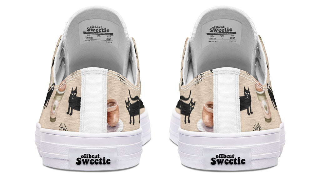 Cozy Coffee Cat Low Tops