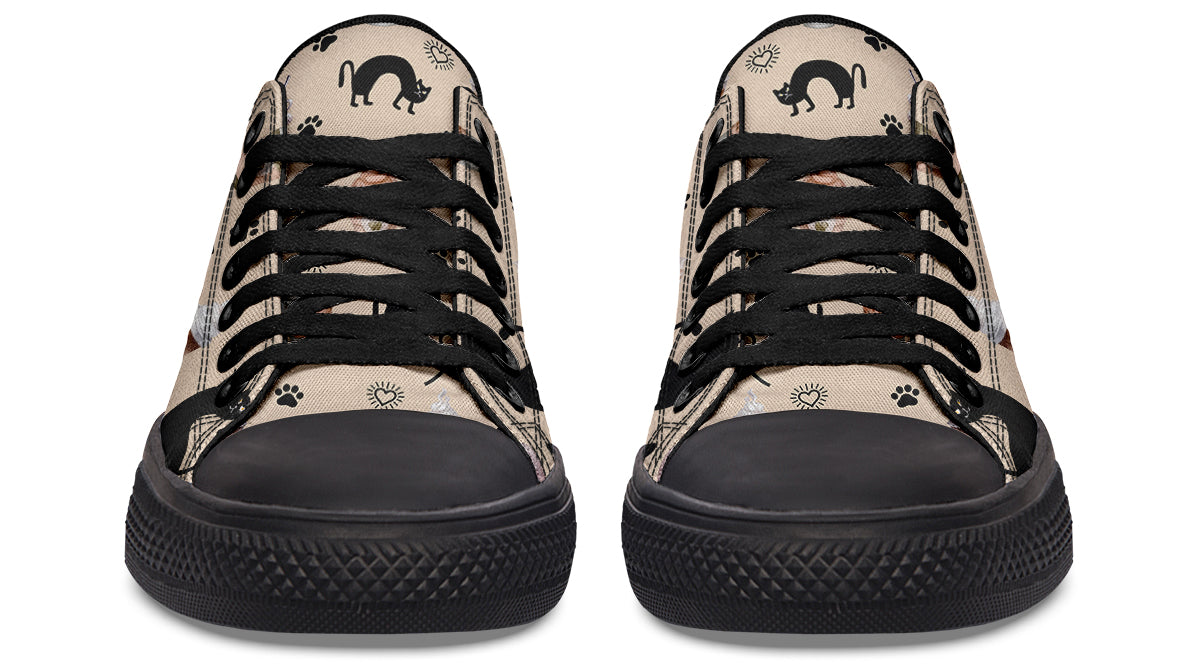 Cozy Coffee Cat Low Tops (Wide)