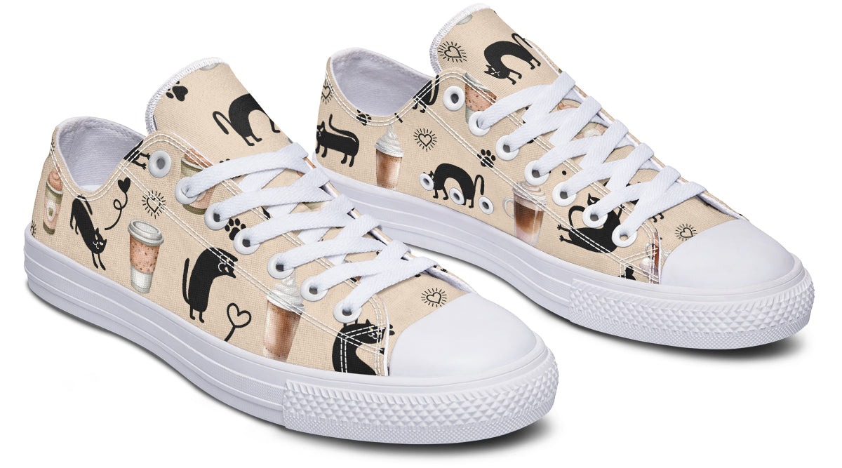 Cozy Coffee Cat Low Tops (Wide)