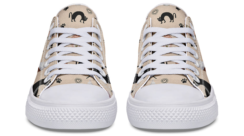 Cozy Coffee Cat Low Tops (Wide)
