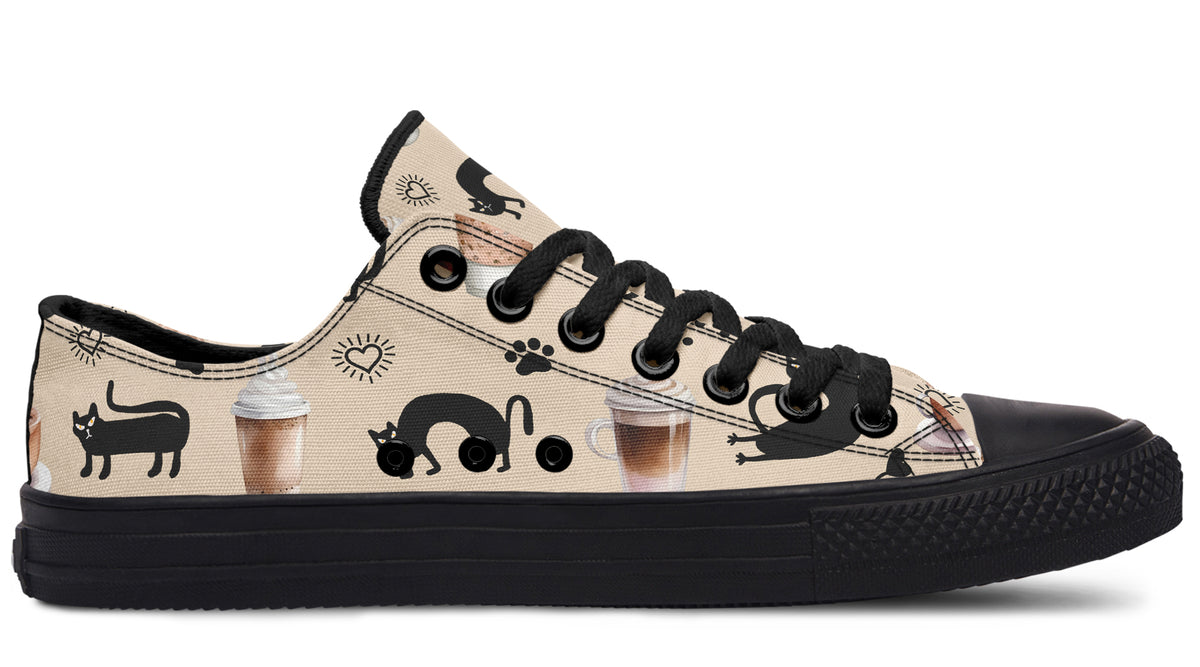 Cozy Coffee Cat Low Tops (Wide)