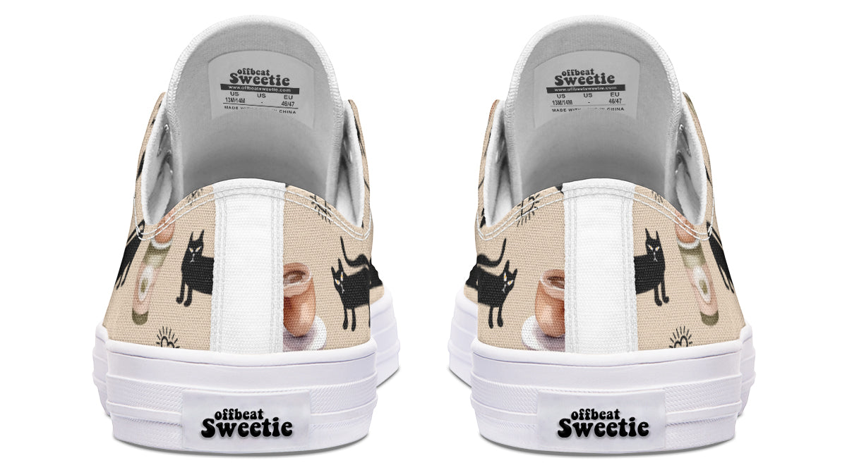 Cozy Coffee Cat Low Tops (Wide)