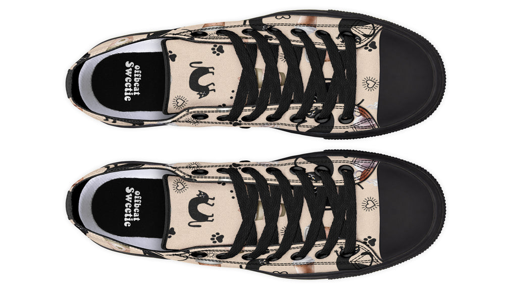 Cozy Coffee Cat Low Tops (Wide)