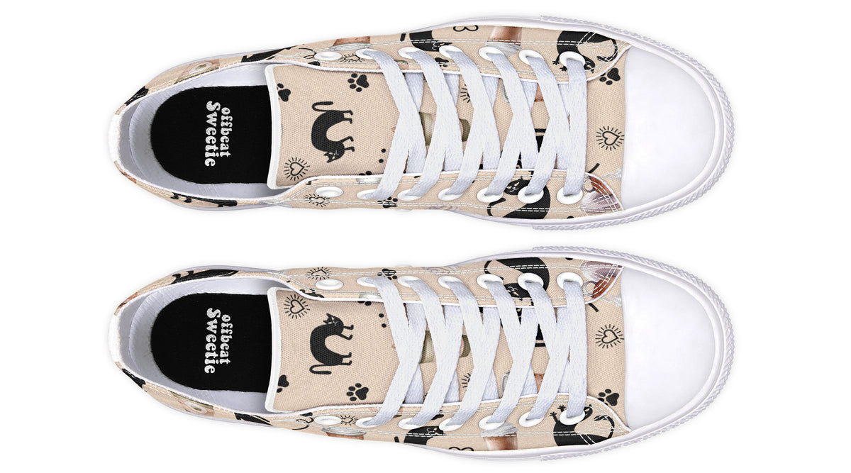 Cozy Coffee Cat Low Tops (Wide)