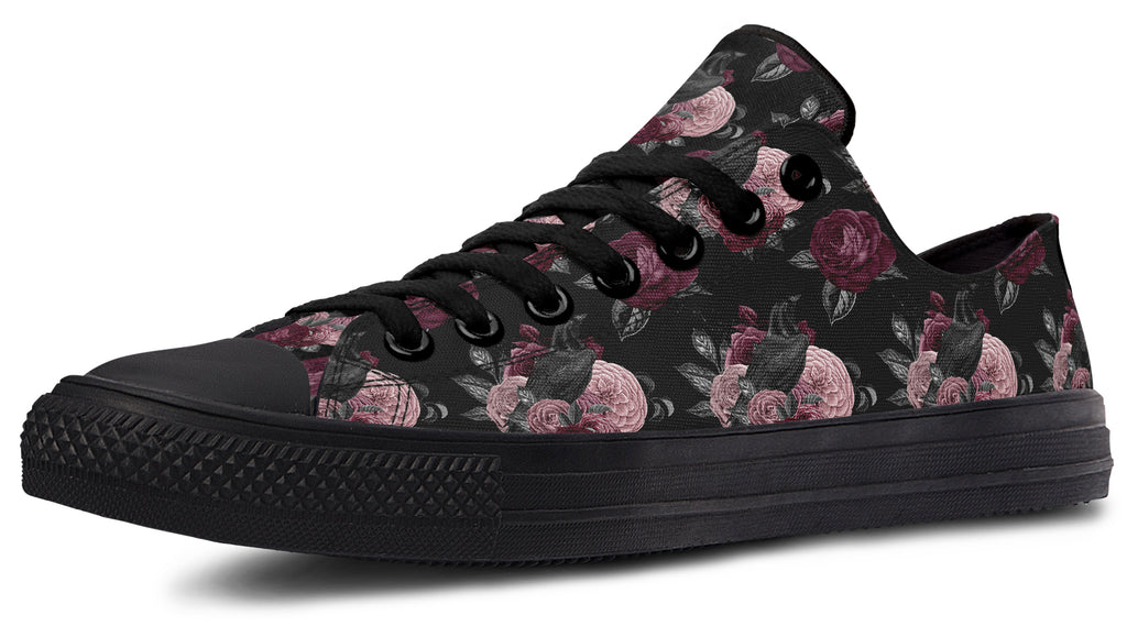 Crows And Roses Low Tops - Offbeat Sweetie