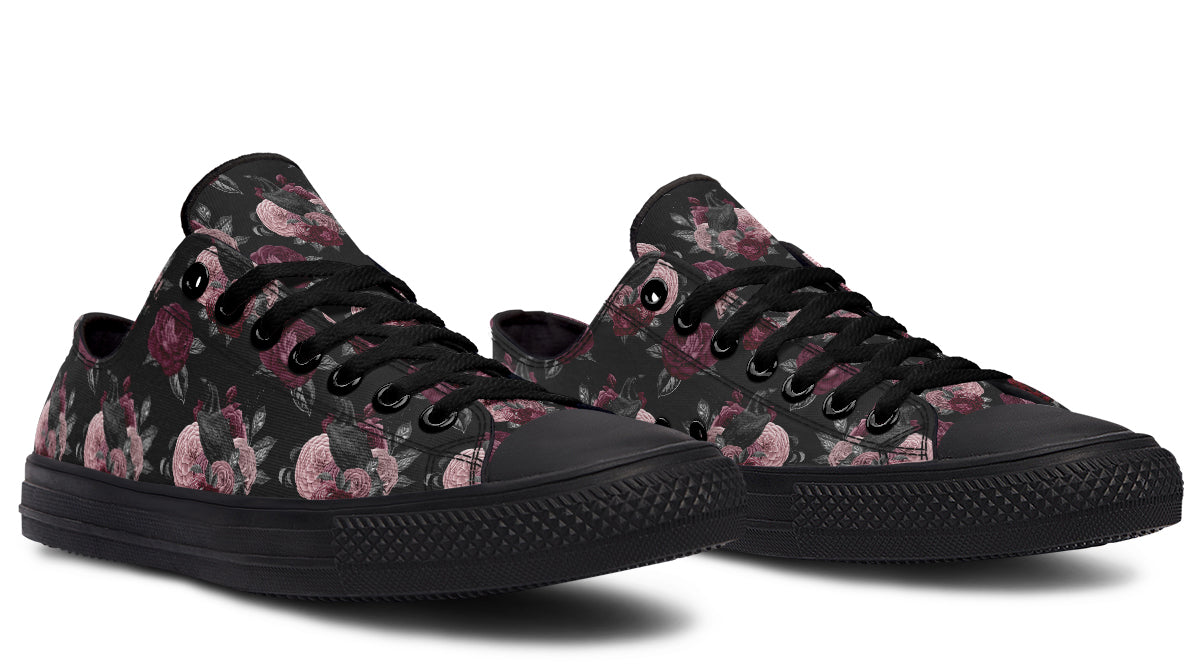 Crows And Roses Low Tops - Offbeat Sweetie
