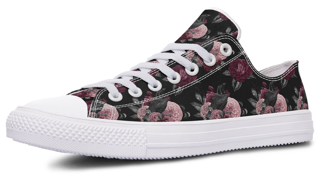 Crows And Roses Low Tops - Offbeat Sweetie