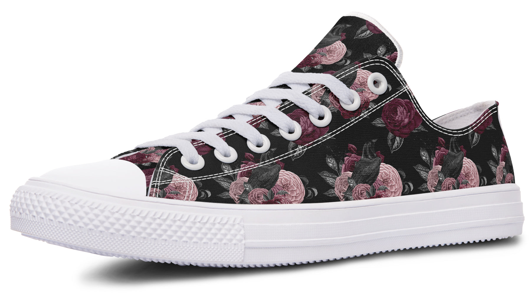 Crows And Roses Low Tops - Offbeat Sweetie