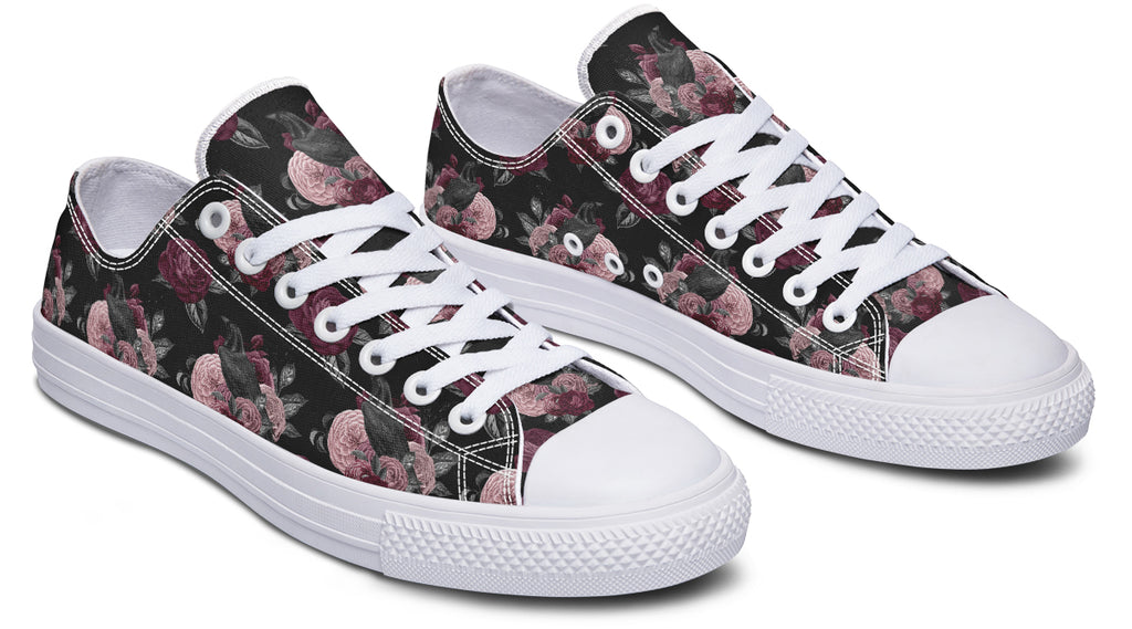 Crows And Roses Low Tops - Offbeat Sweetie