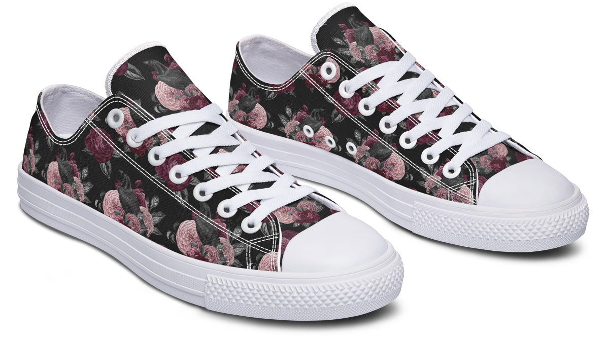 Crows And Roses Low Tops - Offbeat Sweetie