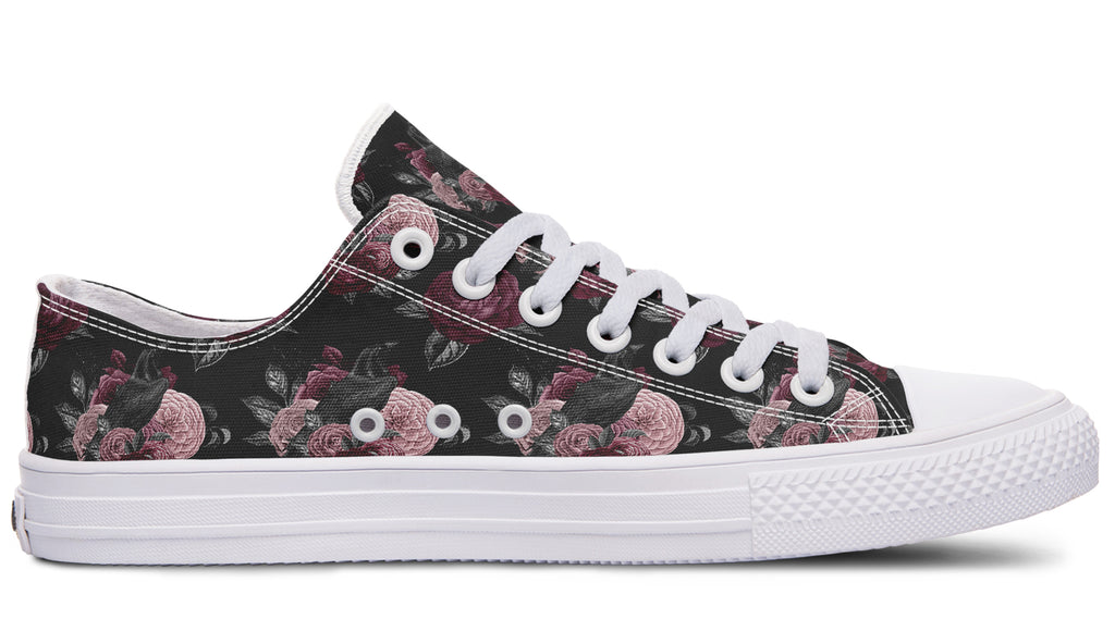 Crows And Roses Low Tops - Offbeat Sweetie