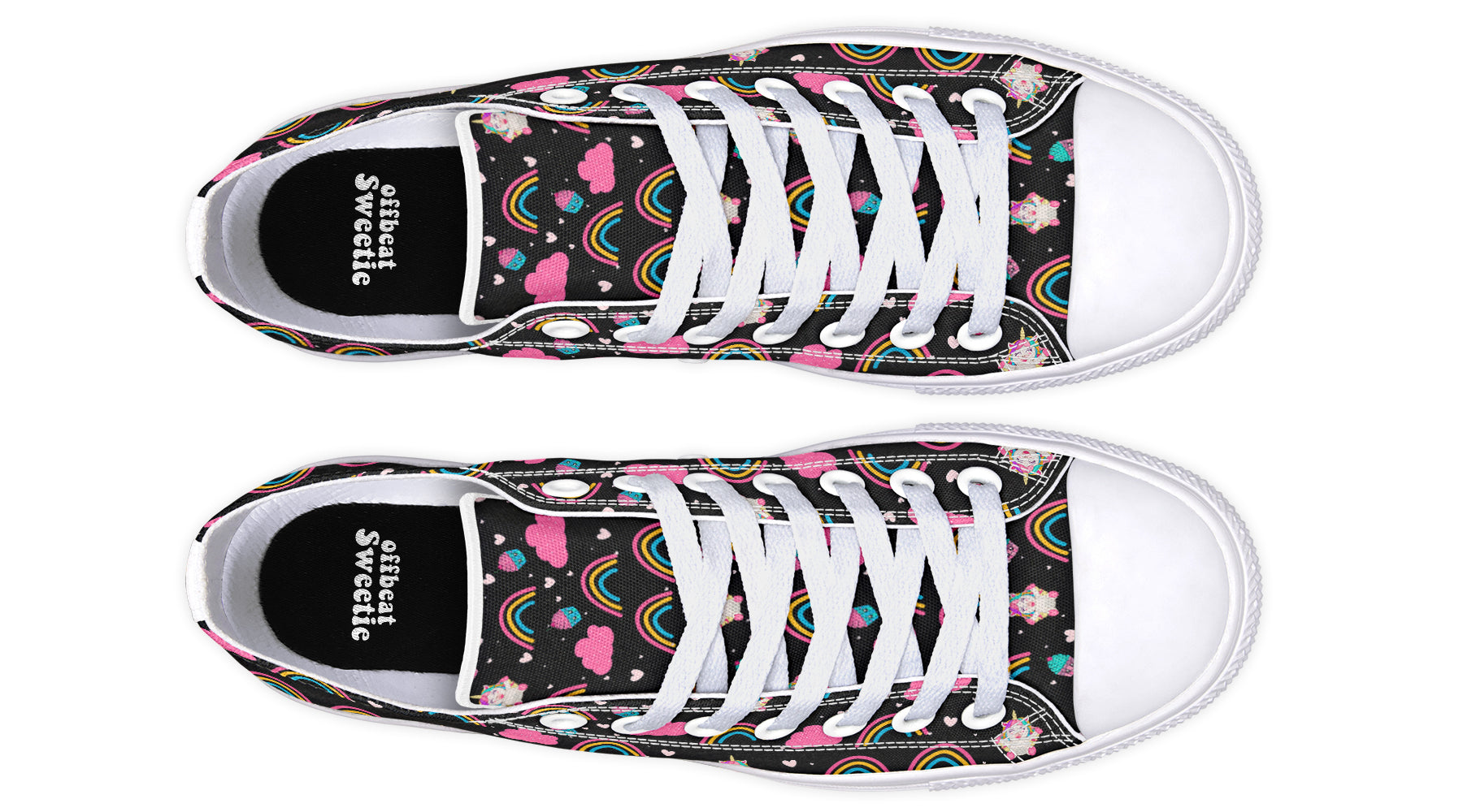 Cutesy Unicorns Low Tops - Offbeat Sweetie