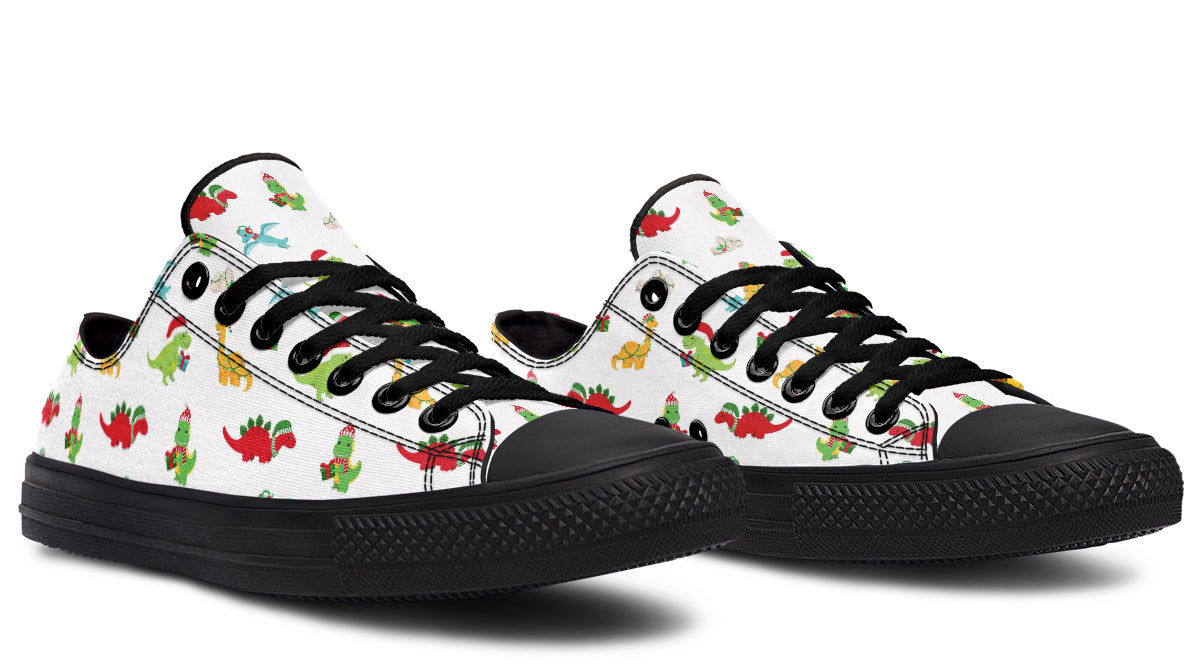Dino Christmas Low Tops - Offbeat Sweetie