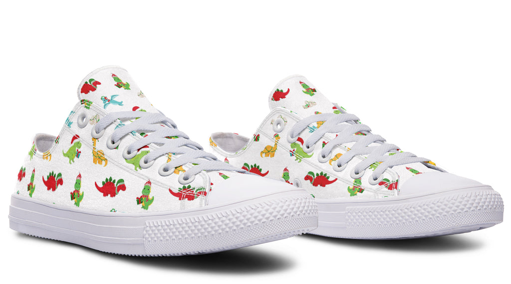 Dino Christmas Low Tops - Offbeat Sweetie