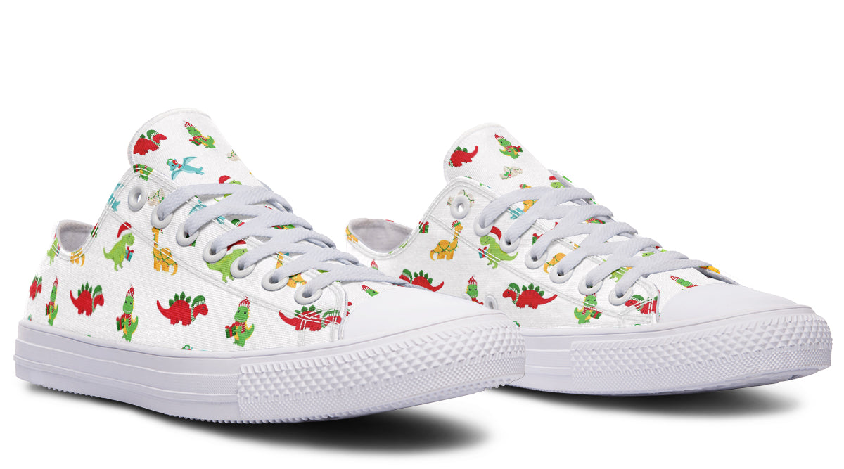 Dino Christmas Low Tops - Offbeat Sweetie